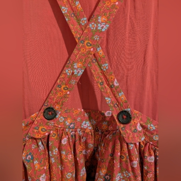 Free People Red Ditsy Floral Smocked Sleeveless Flowy Petunia Mini Dress Girly - Picture 11 of 13